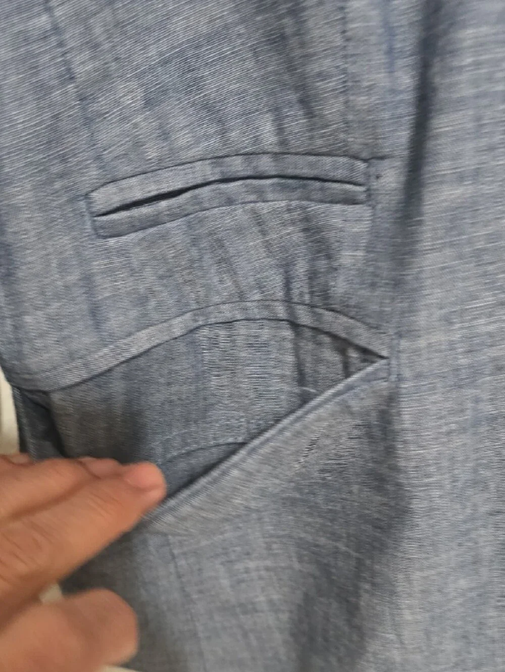 J. Crew Navy Jacket with Chambray Collar Trim 4